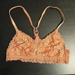 Pink Lace Bralette Adjustable Strap Racerback Juniors Size Medium